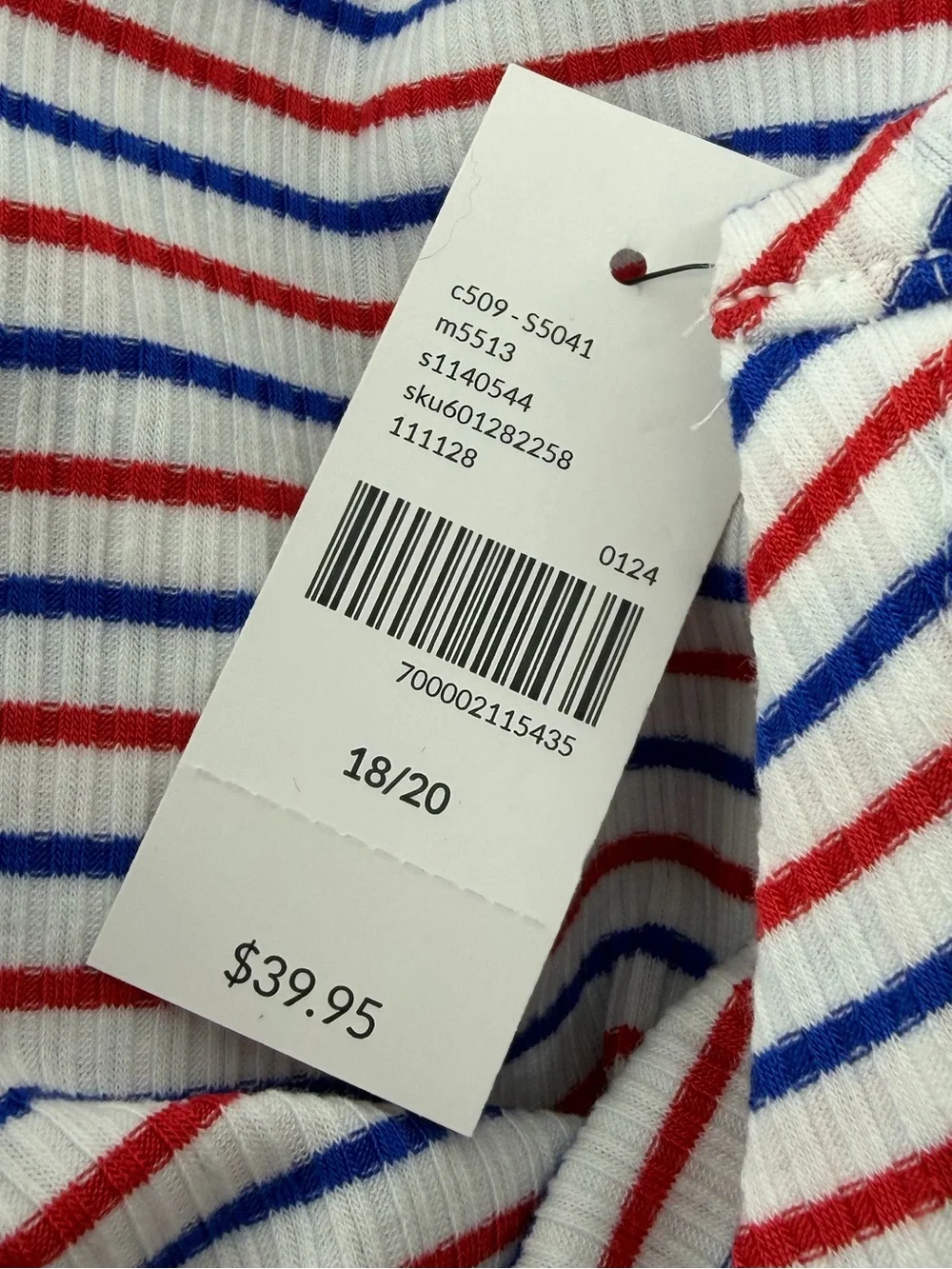 NWT Lane Bryant Fitted High-Neck Ribbed Tank, Red White Blue, Women's 18/20 - Picture 8 of 9